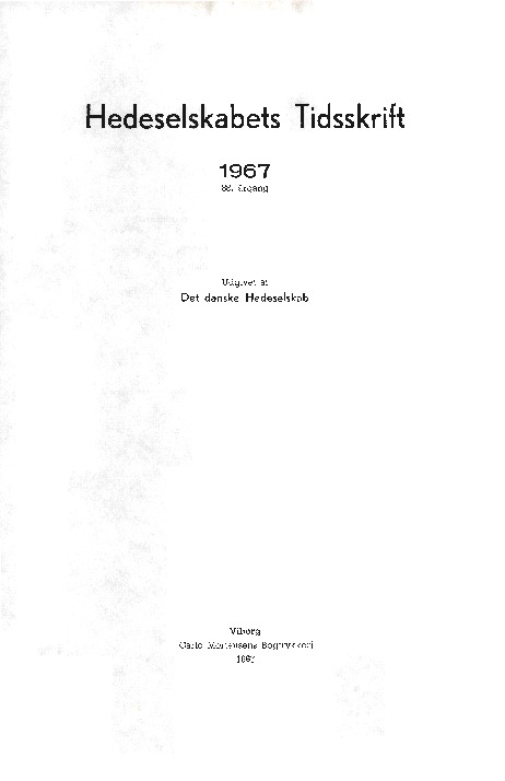 Hedeselskabets Tidsskrift - Ekstra 1967