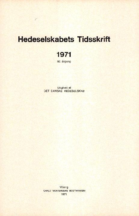 Hedeselskabets tidsskrift - Ekstra 1971