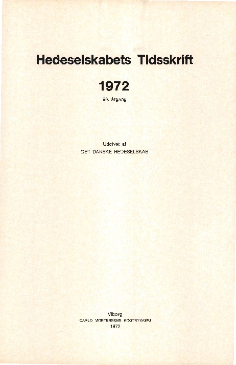 Hedeselskabets Tidsskrift - Ekstra 1972